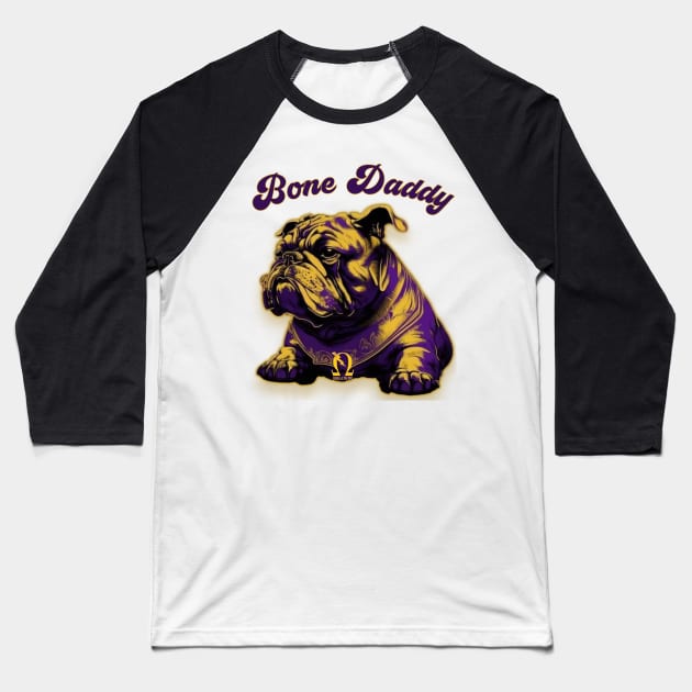 Bone Daddy (purple, top) Baseball T-Shirt by Long-N-Short-Shop